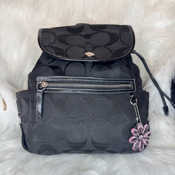Coach Kyra Daisy Signature Black Y2K Backpack - Picture 1 of 10